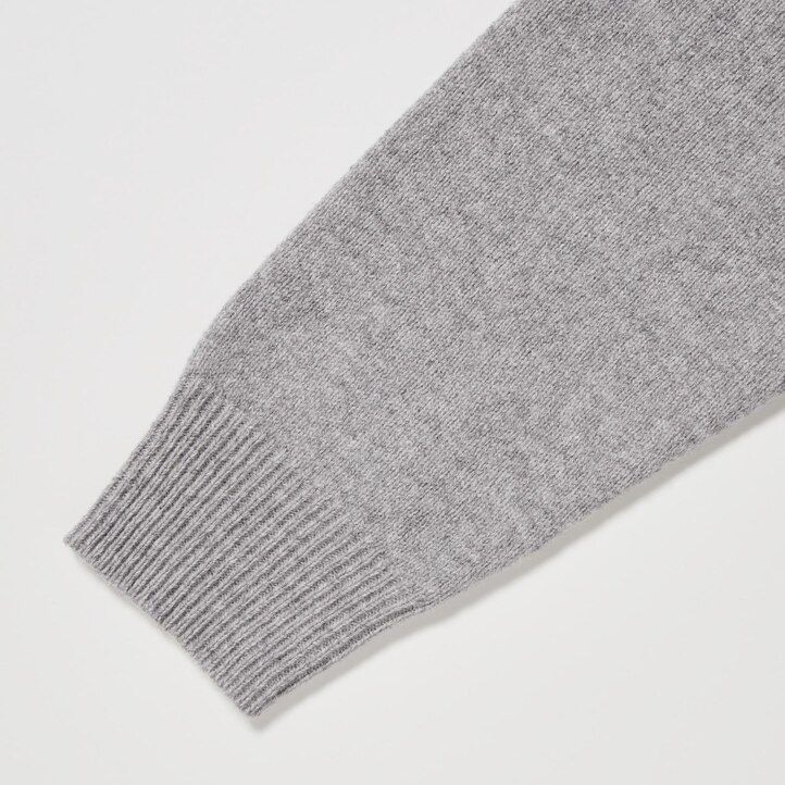 uniqlo premium lambswool v neck mens jumpers grey