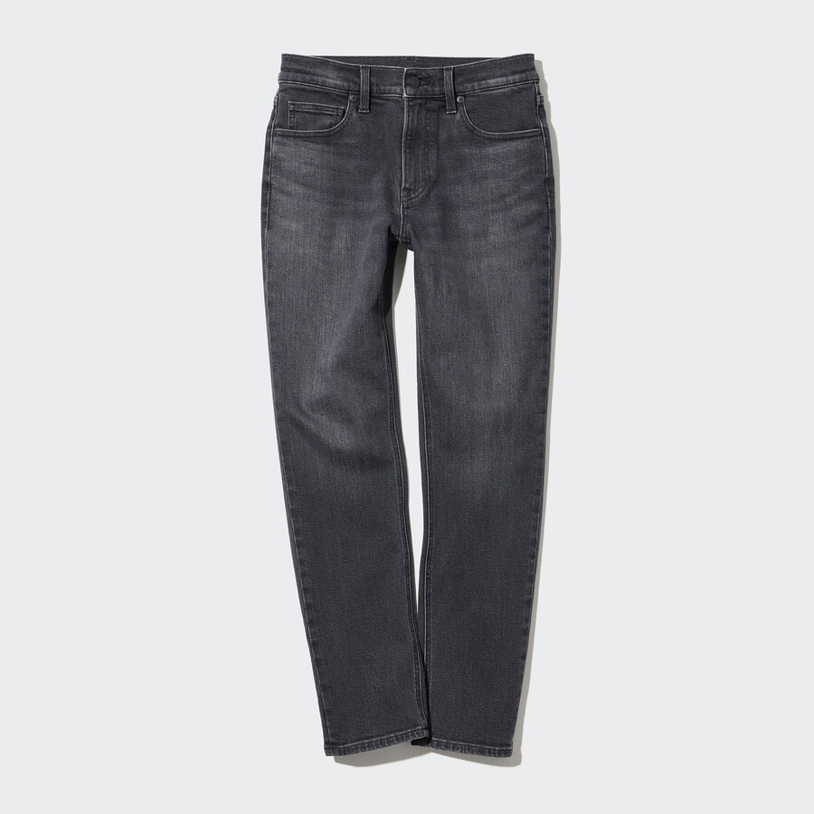 grey womens uniqlo slim fit straight leg jeans