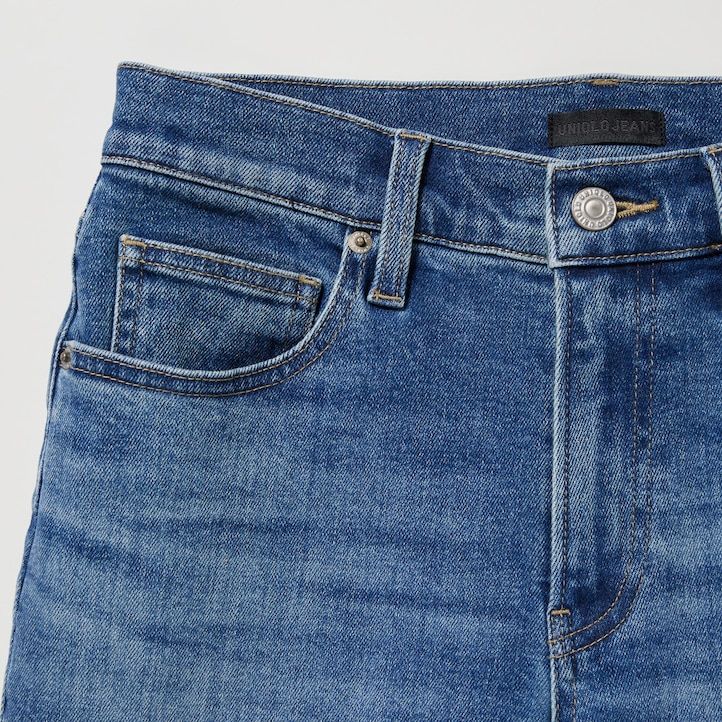 grey womens uniqlo slim fit straight leg jeans