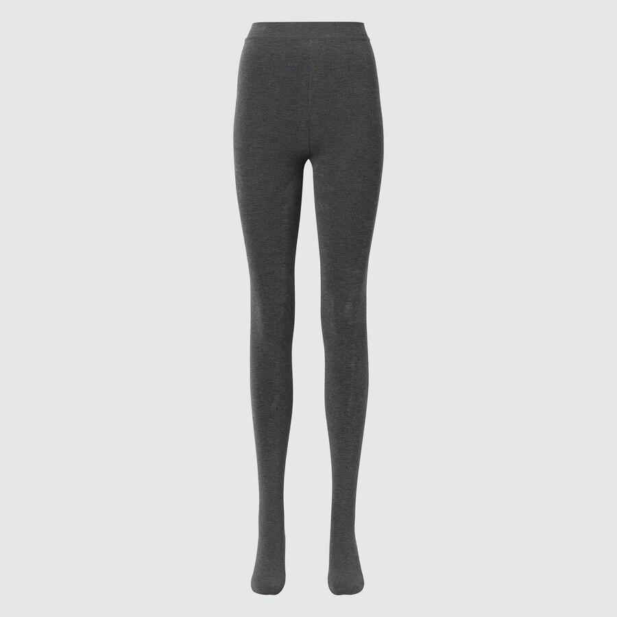 dark grey womens uniqlo heattech extra warm pile lined thermal tight