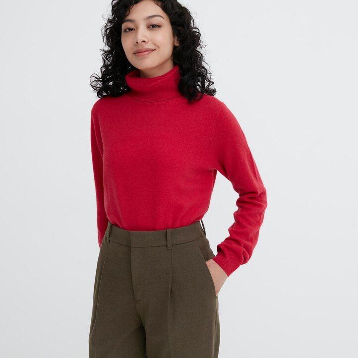 grey uniqlo heattech pleated womens tops